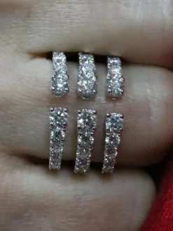 Bague triple rang diamants ronds