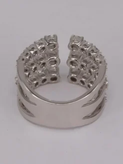 Bague triple rang diamants ronds