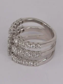 Bague triple rang diamants ronds