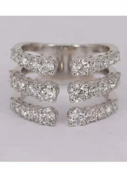 Bague triple rang diamants ronds