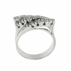 Bague triple rivière avec diamants 0,48 ct