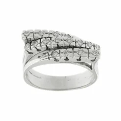 Bague triple rivière avec diamants 0,48 ct