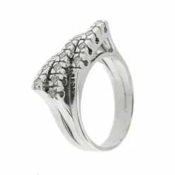 Bague triple rivière avec diamants 0,48 ct