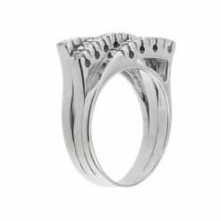 Bague triple rivière avec diamants 0,48 ct