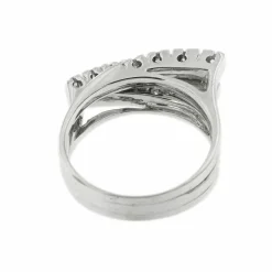 Bague triple rivière avec diamants 0,48 ct