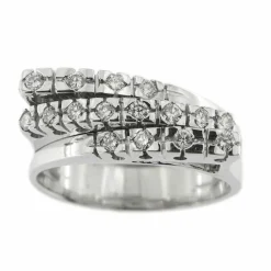 Bague triple rivière avec diamants 0,48 ct