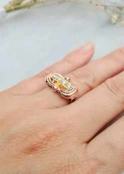 Bague Trois Ors 1940 Diamants