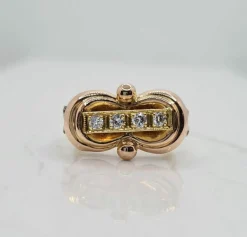 Bague Trois Ors 1940 Diamants