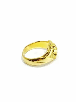 Bague tête de lion en or