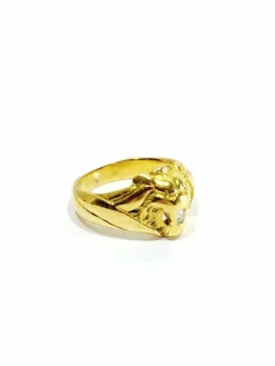 Bague tête de lion en or