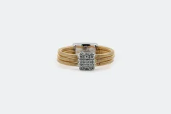 Bague Tubogas en or blanc et or jaune avec diamants