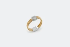Bague Tubogas en or blanc et or jaune avec diamants