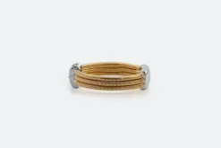 Bague Tubogas en or blanc et or jaune avec diamants