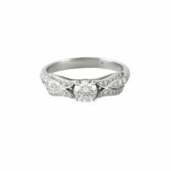 Bague Tulipe Or Gris Diamants