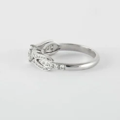 Bague Tulipe Or Gris Diamants
