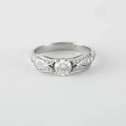 Bague Tulipe Or Gris Diamants