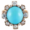 Bague turquoise et diamants, XIXème
