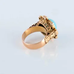 Bague turquoise et diamants, XIXème