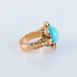 Bague turquoise et diamants, XIXème