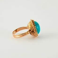 Bague turquoise, or rose