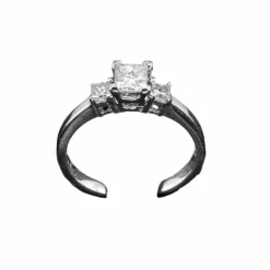 Bague type trilogie Or blanc et Diamants