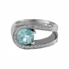 BAGUE "U" AIGUE-MARINE & DIAMANTS