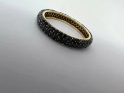 bague unisexe en diamant noir