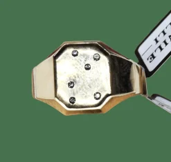 Bague unisexe or jaune diamants