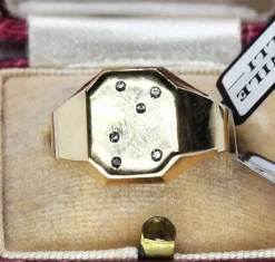 Bague unisexe or jaune diamants