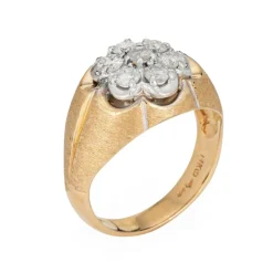 Bague unisexe vintage des années 70 avec diamant 1 ct