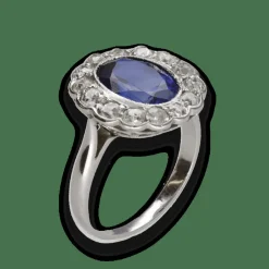 Bague vers 1930 en Or gris 18k et platine avec verneuil et diamants. taille 55.