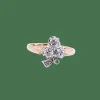 Bague victorienne « trèfle », diamants, or rose et platine