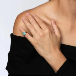Bague Victorienne Ancienne Turquoise et Diamant