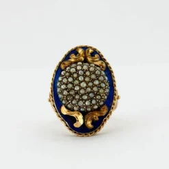 Bague Victorienne Email et Perles