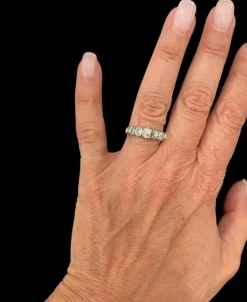 Bague victorienne en or et argent avec diamant de 1,50 carat