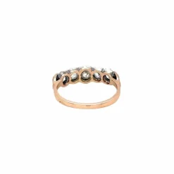 Bague victorienne en or et argent avec diamant de 1,50 carat