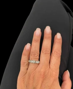 Bague victorienne en or et argent avec diamant de 1,50 carat