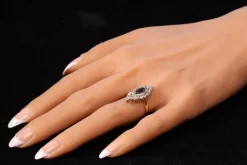 Bague victorienne saphir diamants