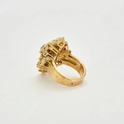 BAGUE VINTAGE AIGRETTE OR ET DIAMANTS