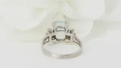 Bague vintage Aigue marine Diamants