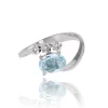 Bague vintage aigue-marine et diamants
