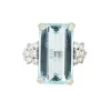 Bague vintage avec diamant aigue-marine 11 carats