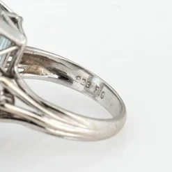 Bague vintage avec diamant aigue-marine 11 carats