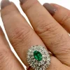 Bague vintage avec émeraude et diamants