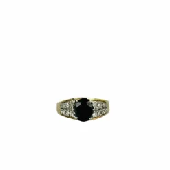 Bague vintage avec saphir et diamants