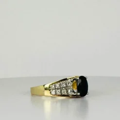 Bague vintage avec saphir et diamants