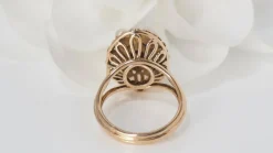 Bague vintage cabochon de Grenat et perles