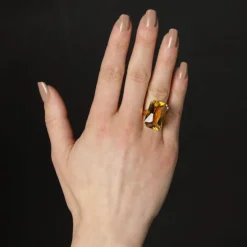 Bague vintage citrine