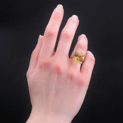Bague vintage citrine et or