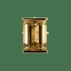 BAGUE VINTAGE DESIGN OR ET CITRINE.